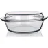 zapékací misa a miska Simax 6176/6186 pekáč kulatý 2,5 l + víko 1,2 l transparentní