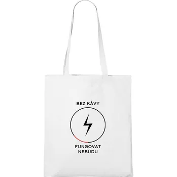 Nákupní taška DOBRÝ TRIKO Bavlněná taška s potiskem Bez kávy Barva: Bílá