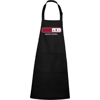 Kuchyňská zástěra DOBRÝ TRIKO Zástěra s potiskem Načítání vánoc Barva: Černá