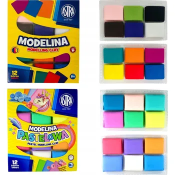 Modelovací hmota Modelína 24 základních + pastelových barev Astra