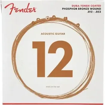 Struna pro kytaru a smyčcový nástroj Struny kovové pro akustickou kytaru Fender 860L Phosphor Bronze Coated, 80/20, 12/53
