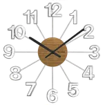 Továrna na čas Dřevěné stříbrné hodiny DESIGN VCT1070