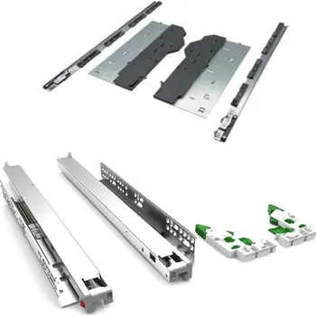 Nábytkové kování Výsuv pro dřevěnou zásuvku Cemux s otevíráním PUSH + tlumením 30 kg Jmenovitá délka [mm]: 500