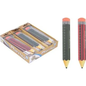 Úhloměr HračkyXL Pravítko dřevěné 15 cm - Tužka