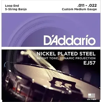 Struna pro kytaru a smyčcový nástroj Struny pro 5strunné banjo D'Addario EJ57 - 11/22