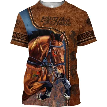 Dámské tričko Tričko s 3D potiskem horse kůň CS448 Velikost: XS, Barva (Varianta): tričko 14