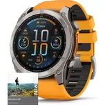 Garmin - 010-02905-11 - fēnix® 8 – 51 mm, Amoled, Sapphire Glass, Titanium s Orange / Graphite silikonovým řemínkem