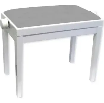 Stolička klavírní Discacciati 105R/36/88M bílý mat/šedý semiš