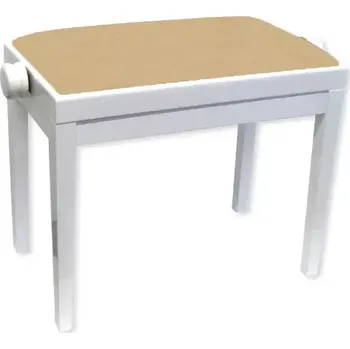 Stolička klavírní Discacciati 105R/36/80M bílý mat/béžový semiš