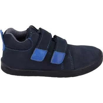 Dívčí tenisky Barefoot kožené celoroční boty EF Leon Navy Blue 26