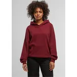 Ladies Organic Loose Brushed Fleece Hoody - burgundy L