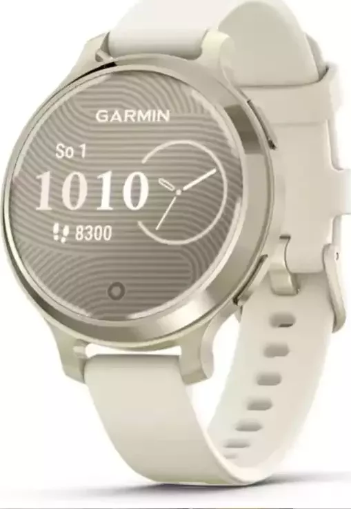 Garmin - 010-02891-00 - Lily 2 Active - Lunar Gold / Bone Silicone Band