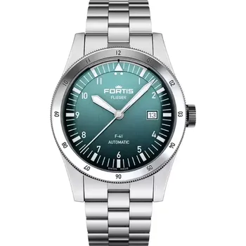 Hodinky Fortis - F4220021 - Flieger F-41 Petrol on Block Bracelet