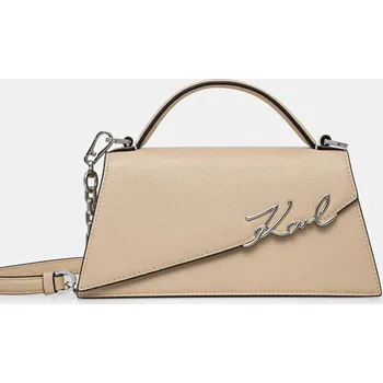 Kabelka Kožená kabelka Karl Lagerfeld K/SIGNATURE A1W30458 béžová 08X, vel. ONE SIZE
