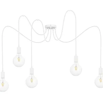 Lustr na lanku MIROS 5xE27/60W/230V pavouk bílá