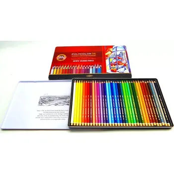 Kresba Umělecké pastelky Koh-i-noor Polycolor 36 barev, plechová krabička