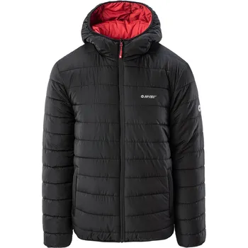 Pánská Prošívaná bunda HI-TEC HAIMO 26440-BLACK/SALSA – Černá XL