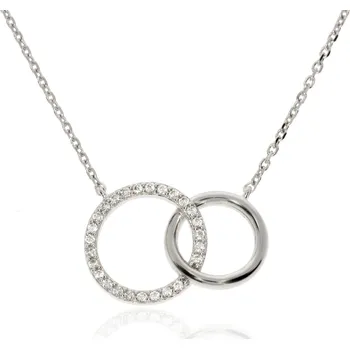 Řetízek Zlatnictví Helios Náhrdelníček bílé zlato kroužky se zirkony