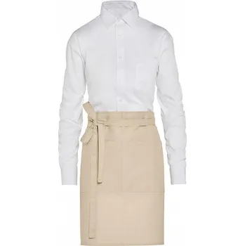 Kuchyňská zástěra SG Accessories - BISTRO (Ex JASSZ Bistro) Krátká recyklovaná zástěra Brussels s přední kapsou Barva: Přírodní