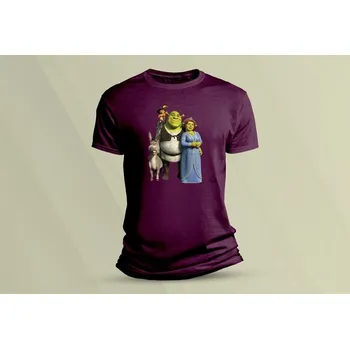 Dětské bavlněné tričko Shrek. velikost 128 (7-8 let) Vínová