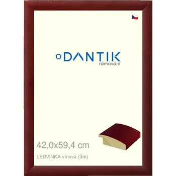 Rám na obraz DANTIK rámeček 42x59,4 | LEDVINKA vínová (Plexi Čiré) (Vyrobeno s láskou u nás v DANTIKU)