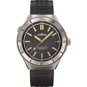 Hodinky Fortis - F8120015 - M-44 Black Resin Gold on Horizon Strap - Gold COSC Limited Edition
