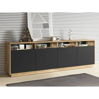 Komoda Komoda do obývacího pokoje ASTON dub Taurus/černá supermat typ 25