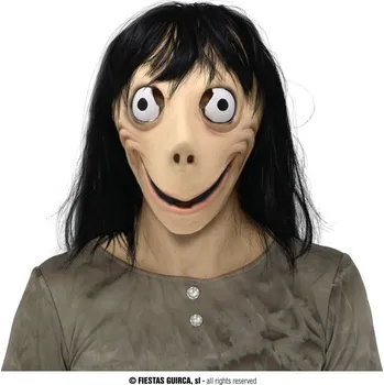 Karnevalová maska Guirca Latexová maska s vlasy - internetová holka