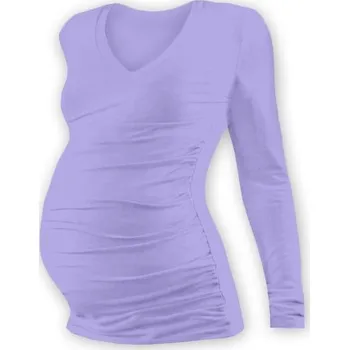 Dámské tričko JOŽÁNEK Těh. tričko dl. rukáv s výstřihem do V - šeříkové, Velikosti těh. moda L/XL