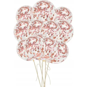 Balónek Balónky RŮŽOVÉ s konfetami Svatba narozeniny 12 Ks růžové