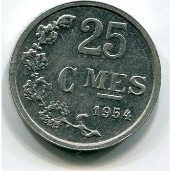 LUCEMBURSKO. 25 centimes 1954.