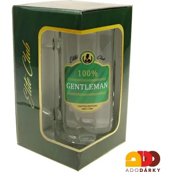 Sklenice Půllitr "100 % gentleman" (Skleněný půllitr v dárkové krabici)