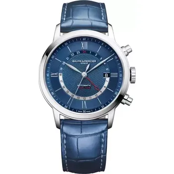 Hodinky Baume & Mercier - M0A10482 Blue Strap White Stitching