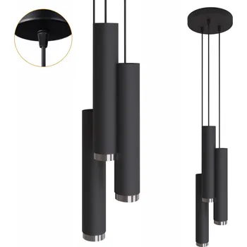 Černo-stříbrná LED lampa závěsná 3x40W 125 cm Idun IIIR stropní LOFT