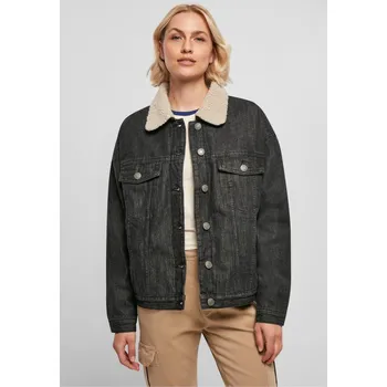 Dámská větrovka Ladies Oversized Sherpa Denim Jacket - black washed M
