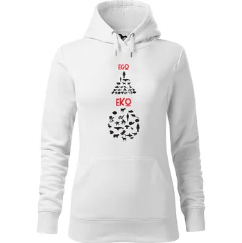 Dámská mikina DOBRÝ TRIKO Dámská mikina s potiskem EGO EKO Velikost dámské mikiny: S, Barva: Bílá