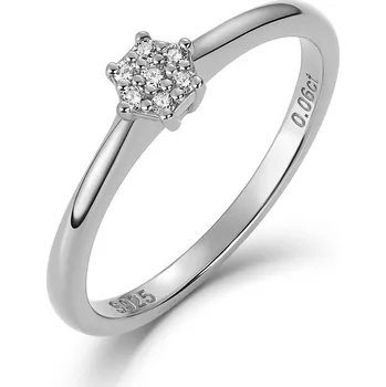 Prsten Olivie Zásnubní prsten PŘÍRODNÍ DIAMANT 0,06ct 9243 Velikost prstenů: 5 (EU: 49-50) Ag 925; ≤1,4 g.