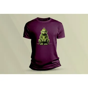 Dětské bavlněné tričko Grinch. velikost 104 (3-4 roky) Vínová