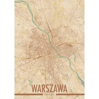 Obraz Plakát Mapa Varšavy bez rámu 42 x 59,4 cm