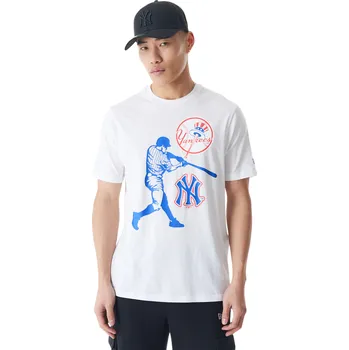 Pánské tričko Pánské tričko s krátkým rukávem New Era MLB PLAYER GRAPHIC TABLE TEE NEW YORK YANKEES bílé 60578590 - L | UK 8,5 | US 11