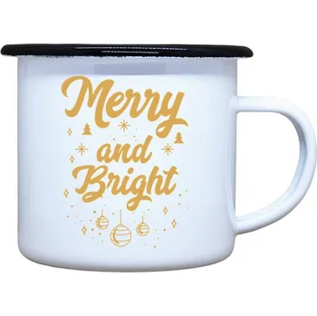 DOBRÝ TRIKO Plecháček s potiskem Merry and bright Velikost plecháčku: 330 ml