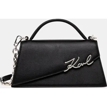 Kabelka Kožená kabelka Karl Lagerfeld K/SIGNATURE A1W30458 černá 99X, vel. ONE SIZE
