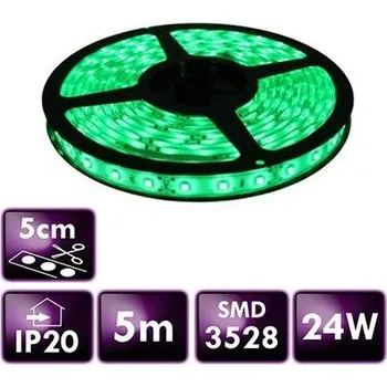 LED páska Eco Light LED pásek - SMD 2835 - 5m - 60LED/m - 4,8W/m - zelený - IP20 - s konektorem
