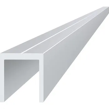 Plot U profil, hliník bez povrchové úpravy - hliníkový profil na bránu, plot, 20,5 x 22 mm x 2 mm, délka 6 m, materiál EN AW-6060 T66, cena za kus