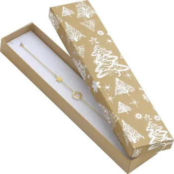 Dárková krabička Šperky4U Vánoční dárková krabička na náramek - stříbrný motiv - KR0371-SI