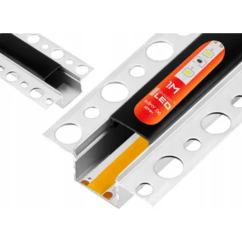 LED páska LED profil pro PÁSEK Stříbrný + KRYT Černý