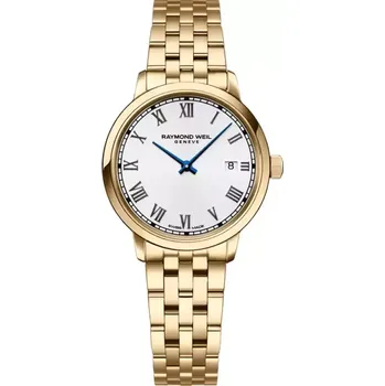 Hodinky Raymond Weil - 5985-P-00359 - Toccata Ladies Gold PVD White Dial Quartz Watch, 29 mm