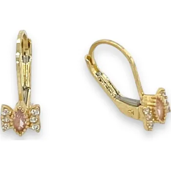 Náušnice Zlaté náušnice dětské mašličky 1,40gr Váha: 1,40 g, Ryzost: 14kt (585/1000)