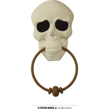 Karnevalový doplněk Guirca Svítící a zvuková lebka na dveře 30 cm