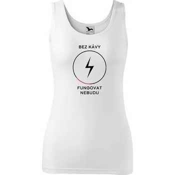 DOBRÝ TRIKO Dámské tílko s potiskem Bez kávy Velikost: S, Barva: Bílá
